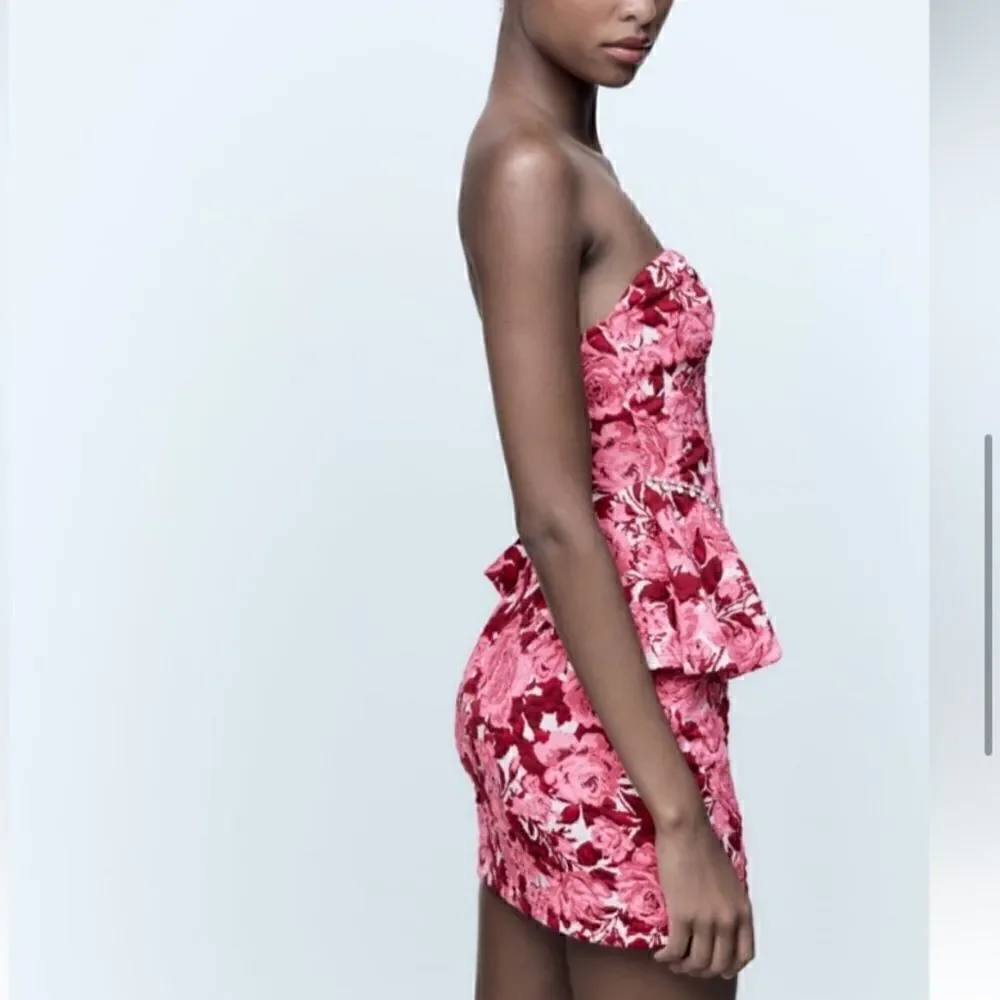 NEW ZARA Floral Jacquard Mini Dress - Picture 4 of 5